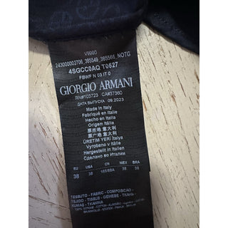 Giorgio Armani Men Logo Print Dress Shirt Navy Size 38/15 New $1195 Italy