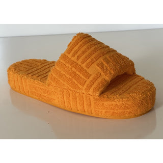 Bottega Veneta Intrecciato Resort Sponge Slipper Orange 7 US 660245 IT NIB $600