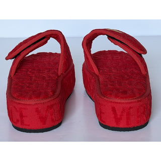 Versace Medusa Platform Slide Slippers Red Gold Women 7 US (37 Eu) ZSL00003 NIB
