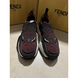 NIB $1050 Fendi Men Flow Knit Low Top Sneakers Rubin/Black 10 US/9 UK