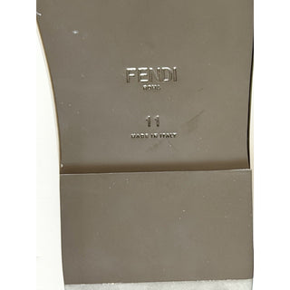 Fendi Roma Logo Leather Slide Sandals Black 12 US (11 Fendi) IT 7X1753 NIB $770