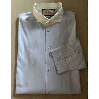 Gucci Men’s Tuxedo Dress Shirt Baby Blue 43/17 New $880