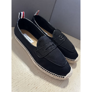 NIB Thom Browne Men Penny Espadrille Loafers Shoes Black 9 US/42 EU Spain