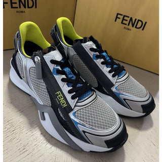 Fendi Flow Sneakers Gray/Blue/Yellow 12 US (11 Fendi) 7E1689 Italy NIB $1190