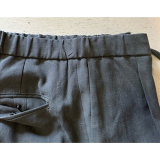 New $1395 Giorgio Armani Men Linen Pants dark olive gray 34 US/50 Eu