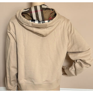 Burberry Talley Checked Sweatshirt with Hoodie Soft Fawn XL 8084392 NWT $760