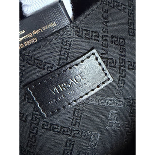 Versace Embossed Greek Key Black Crossbody Leather Camera Bag 1020736 NWT $1400