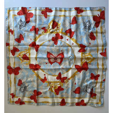 Versace Medusa/Butterfly Silk Twill Monogram Foulard 28.5”x28.5” IT 1001601 NWT