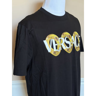 Versace Men’s Logo Compact Cotton Jersey T-Shirt Black L 1013302 NWT $800