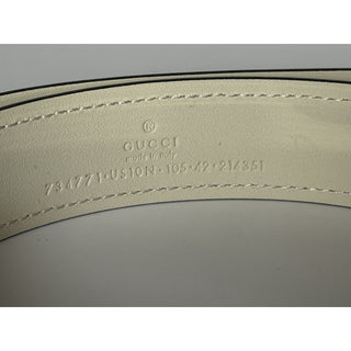 Gucci Men’s Mystic White Calf Leather Belt 105/42 Italy 734771 NWT