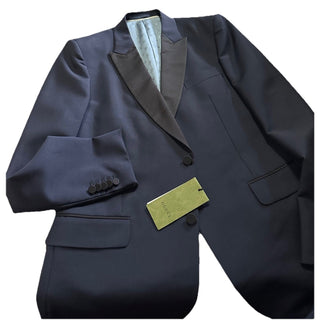 NWT $4800 Gucci Men’s Tuxedo Suit Blue Size 46R US/56R Eu Italy