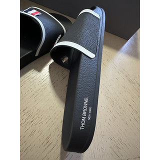NIB Thom Browne Logo Slides Sandal Dark Gray Size 8 US/41 Eu Italy