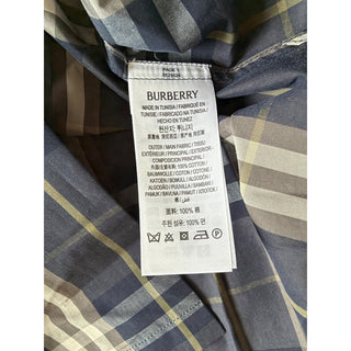 Burberry Elio Check Short Sleeve Shirt Indigo IP Check Men XL 8121624 NWT $680