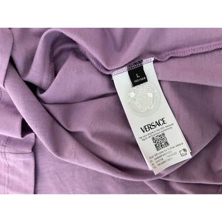 Versace Painted Medusa Embroidered T-Shirt Dusty Lavender Men L 1015738 NWT