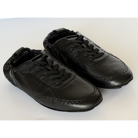 Fendi Fit Leather Low Top Sneakers Black Men 11 US (10 Fendi) IT 7E1799 NIB $950