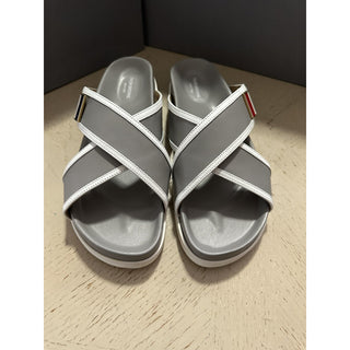 NIB $650 Thom Browne Criss Cross Leather Sandal Gray 9 US/42 Eu Italy