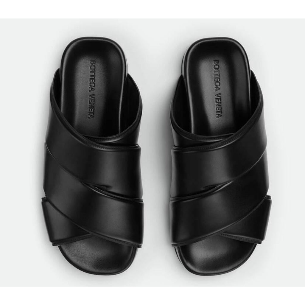 Bottega Veneta Men's Bridge Calf Leather Sandals Black 8 US 754187 IT NIB $990