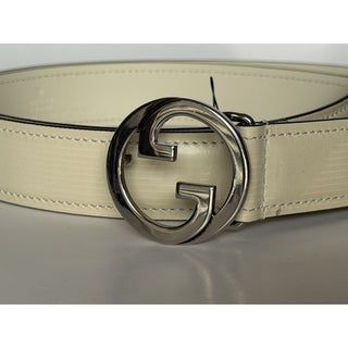 Gucci Men’s Mystic White Calf Leather Belt 105/42 Italy 734771 NWT