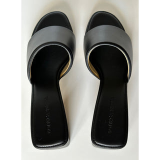 NIB $760 Bottega Veneta Calf Leather Sandals Shoes Black 9 US 651378 Italy