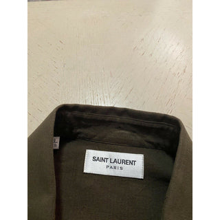 NWT $1490 Saint Laurent Men Western Shirt Green S ( 38/15 ) Italy