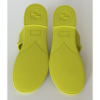 Gucci Horsebit Rubber Thong Green Sandals 8 US (38 Euro) 780306 NIB