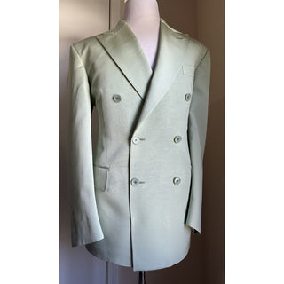 NWT $5250 TOM FORD Men Double Breasted Suit Sage Green 46R US/56R Eu Switzerland