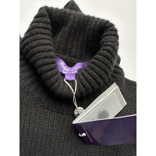 NWT $1490 Polo Ralph Lauren Purple Label Cashmere Embellished Turtleneck XL