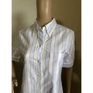 New $720 Thom Browne Striped Midi Shirtdress Blue/White/Multi Size 40/4 Italy