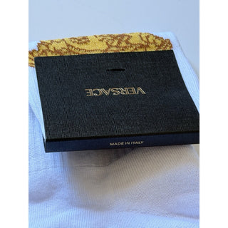 Versace Medusa Head Cotton Athletic Crew Socks White Gold Size Small 1001546 NWT