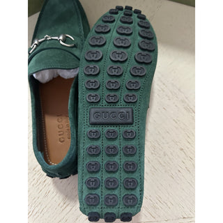 Gucci Men Suede horsebit Driver Loafers Shoes Green 7 US/6.5 UK 765859 New
