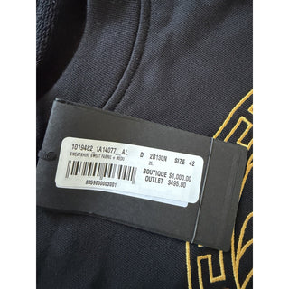 Versace Medusa Embroidered Sweatshirt Women’s Black/Gold 10 US (44) 1019482 NWT