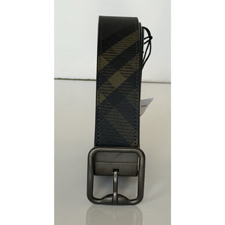 Burberry Reversible Check B Buckle Leather Wide Belt 46/115 8098126 IT NEW $550