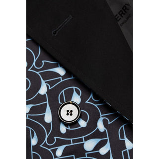 Burberry Women BT Waterloo Gabardine Trench Coat Black/Blue 8US/42 It New $2890