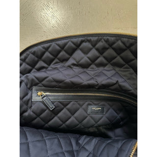New $4900 Saint Laurent YSL Print TRAVEL BAG IN QUILTED LEATHER Black 736009