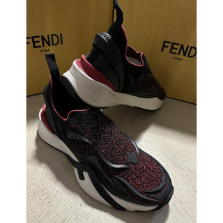 NIB $1050 Fendi Men Flow Knit Low Top Sneakers Rubin/Black 10 US/9 UK