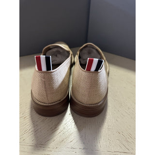 NIB $850 Thom Browne Men Textured Penny Loafers Shoes Natural 9 US/42 EU Italy