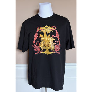 Versace Barocco Palm T-Shirt Black Gold Men XL 1014427 1A17524 NWT