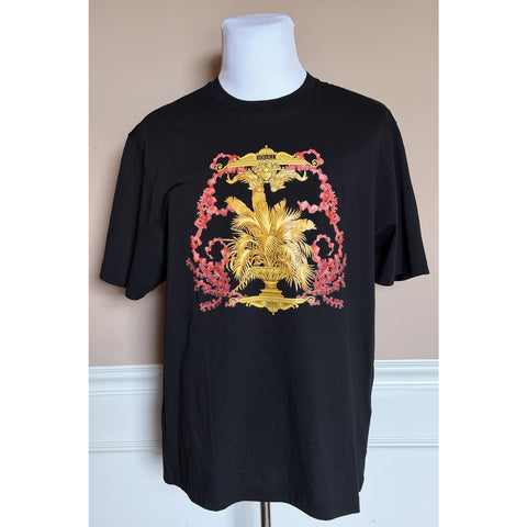 Versace Barocco Palm T-Shirt Black Gold Men XL 1014427 1A17524 NWT