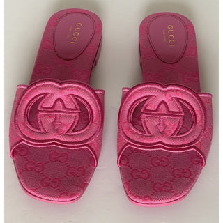 Gucci Interlocking G Pink Sandals 8 US (38 Euro) Italy 790447 NIB