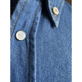 Gucci Men Eco WSH Org Denim Button Down Shirt Blue 48 Eu/M New $1650