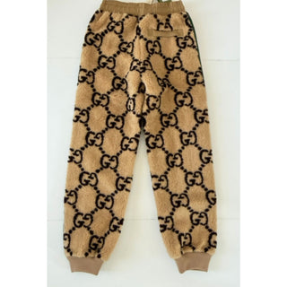 Gucci GG Jacquard Jogging Pants Camel Brown Web Stripe Small Women’s 722196 NWT