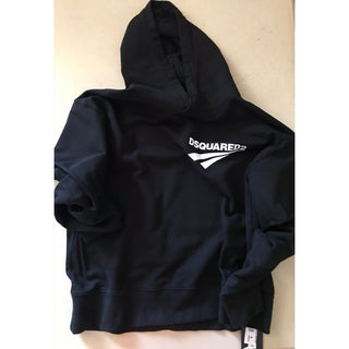 NWT $580 Dsquared2 Mens Oversized pullover Hoodie Sweater Black Size S Italy