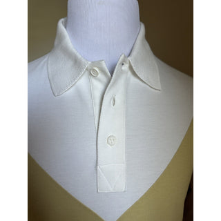Bottega Veneta Men Cotton Piquet Polo Shirt White/Yellow/Brown Size M New $700