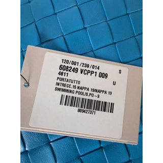 Bottega Venera Intrecciato Blue Leather Large Clutch 608249 IT NWT $1850