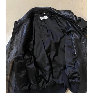 New $4990 Saint Laurent Men’s Leather Jacket Coat Black 36 US/46 Eu Italy