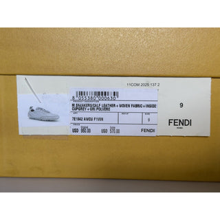 Fendi Fit FF Jacquard Suede Sneakers Grey Men 10 US (9 Fendi) IT 7E1842 NIB $950