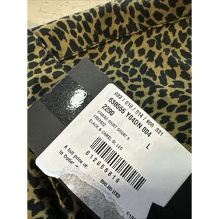 NWT $890 Saint Laurent Men Hawaii SL Print black leopard pattern Shirt Size L
