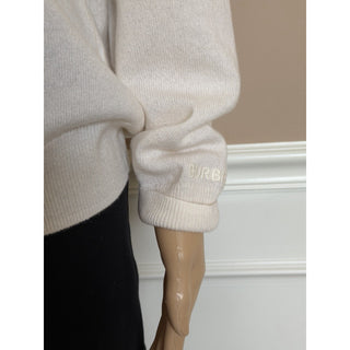 Burberry Violeta 100% Cashmere V-Neck Sweater Vanilla Medium 8099156 NWT $1150