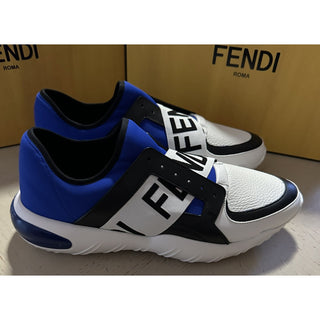 NIB $980 Fendi Men Forever Fendi Runner Sneakers Shoes White/Blue 9 US/42 Eu