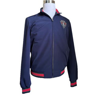 New $2580 Gucci Men Iconic Bomber Jacket Coat DK Blue 48 Eu/M 343935